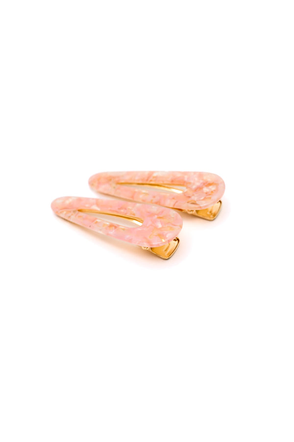 Teardrop Hair Clip Pink Shell | Pink Shell Hair Clip | Kenchima