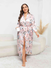 Plus Size Tie Waist Robe - Kenchima 