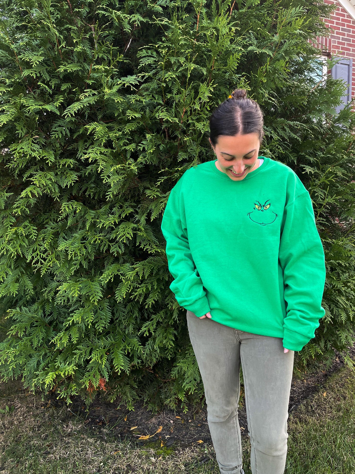 PREORDER: Embroidered Green Face Sweatshirt