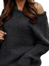 One Shoulder Long Sleeve Sweater - Kenchima 