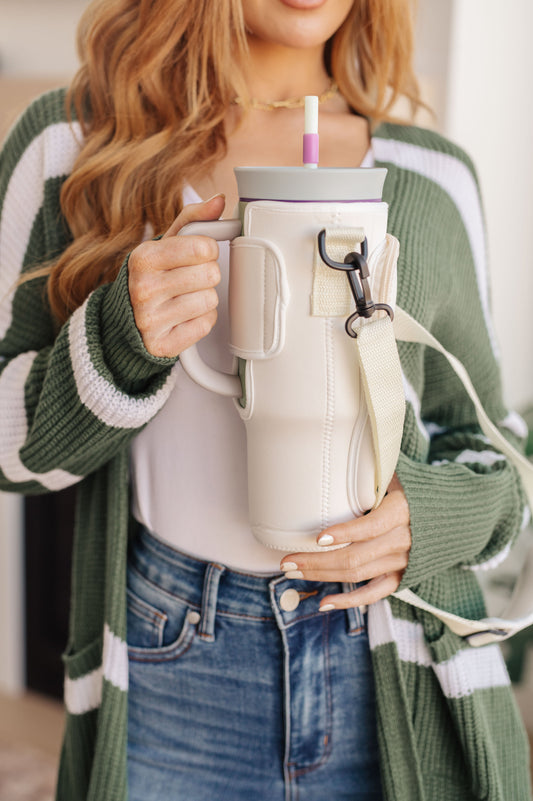 Cream Tumbler Sleeve | Tumbler Sleeve in Cream | Kenchima