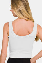 Ribbed Round Neck Cropped Tank