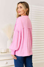 Buttoned Notched Neck Blouse Top - Kenchima 