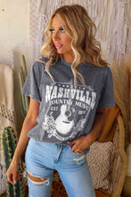 NASHVILLE COUNTRY MUSIC Graphic Round Neck Tee Shirt - Kenchima 