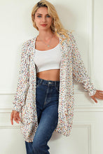 Heathered Open Front Long Sleeve Cardigan - Kenchima 