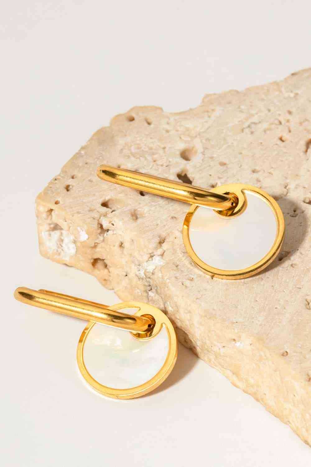 Copper White Mother-Of-Pearl Drop Earrings