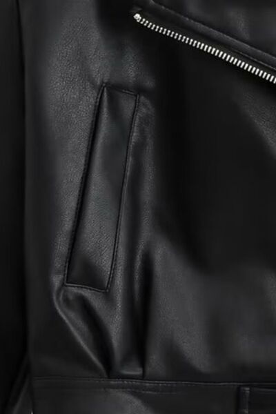 Zip Up Collared Neck Cropped Jacket - Kenchima 