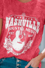 NASHVILLE COUNTRY MUSIC Graphic Round Neck Tee Shirt - Kenchima 