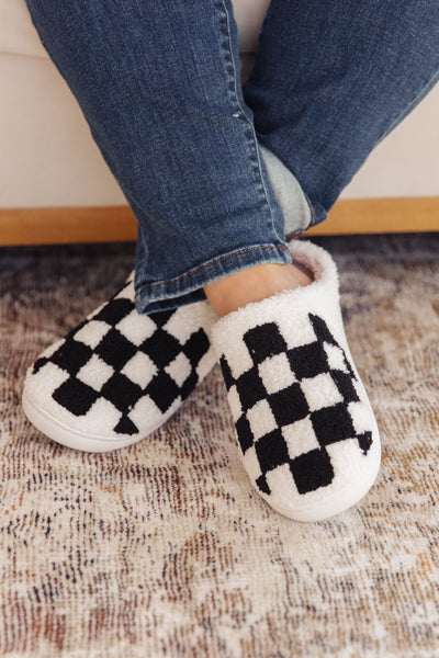 Checked Out Slippers in Black