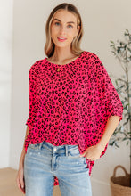 Flashy Blouse in Hot Pink Leopard