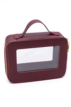 PU Leather Travel Cosmetic Case in Wine