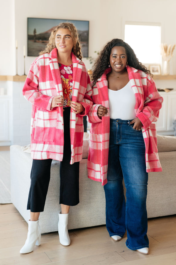 Passion in Plaid Coat in Pink