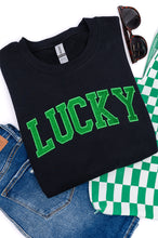 PREORDER: Embroidered Lucky Glitter Sweatshirt in Two Colors