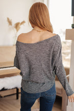 Warm Thoughts Ribbed Top in Charcoal