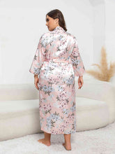 Plus Size Tie Waist Robe - Kenchima 