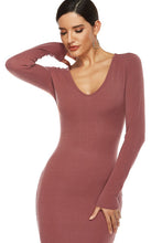 Ribbed Scoop Neck Sweater Dress