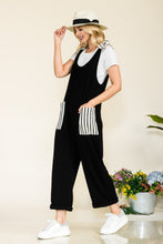 Stripe Contrast Pocket Rib Jumpsuit