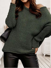 One Shoulder Long Sleeve Sweater - Kenchima 