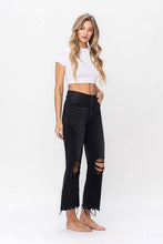 Vervet by Flying Monkey Vintage Ultra High Waist Distressed Crop Flare Jeans