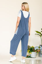 Stripe Contrast Pocket Rib Jumpsuit