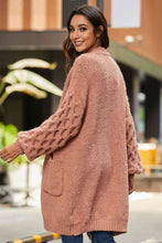 Open Front Ribbed Trim Duster Cardigan