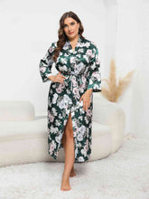 Plus Size Tie Waist Robe - Kenchima 