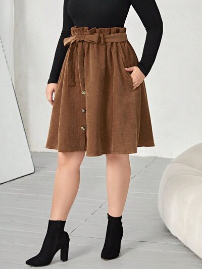 CurveTied Paperbag Waist Skirt