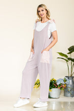 Stripe Contrast Pocket Rib Jumpsuit