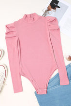 Mock Neck Puff Sleeve Bodysuit - Kenchima 