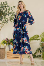 Floral Ruffle Tiered Midi Dress